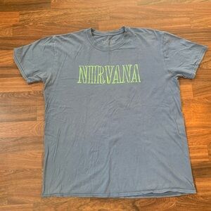 Nirvana Graphic T-Shirt Men’s Medium Blue Green Short Sleeves Serve The Servants